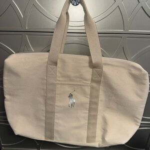 Polo by Ralph Lauren Beige Canvas Duffel Bag